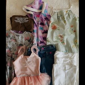 Bundle Girls Clothes / 9 pc Lot Disney, dresses, jeans, jacket, tees +
